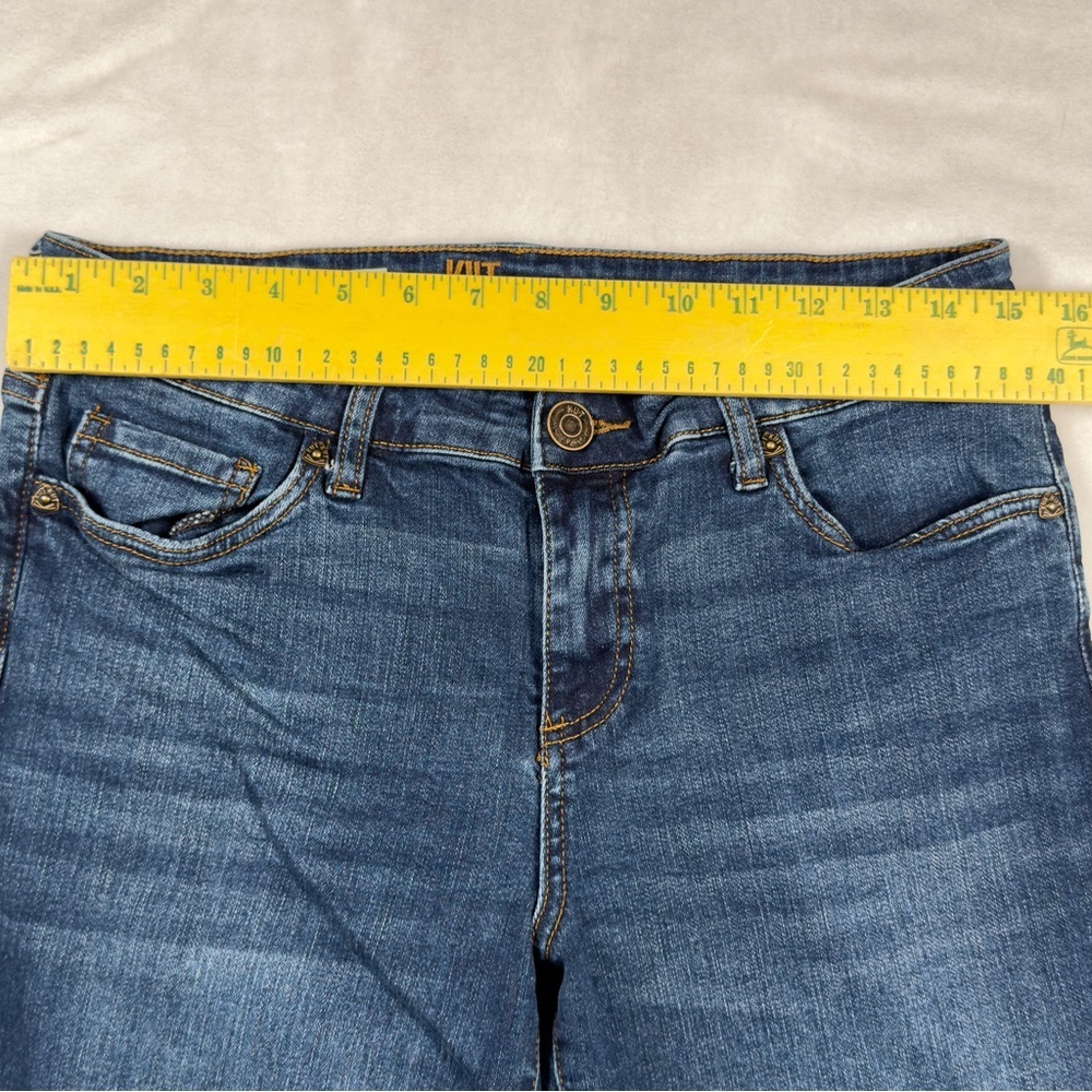 Kut From the Kloth Asher Frayed Cuffed Straight Leg Jeans Size 8 - Picture 8 of 12